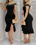 Rhinestone Embellished Women Dress