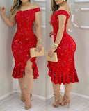 Rhinestone Embellished Women Dress