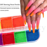 Fluorescent Pigment False Nails