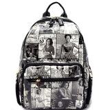 Magazine Print Fashion handbags Backpack - armazonee Store