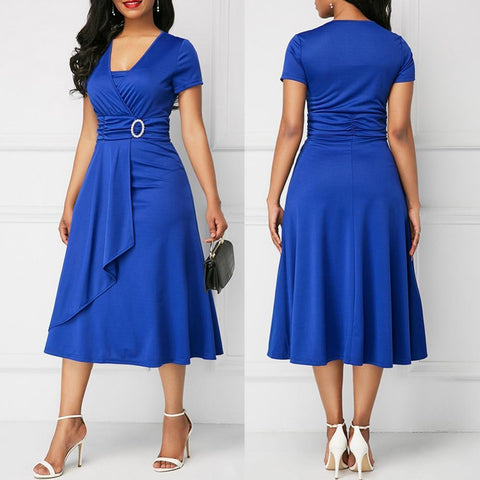 Solid Color Women Dress