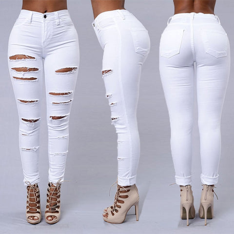 Ripped skinny denim jeans Women Pants - armazonee Store